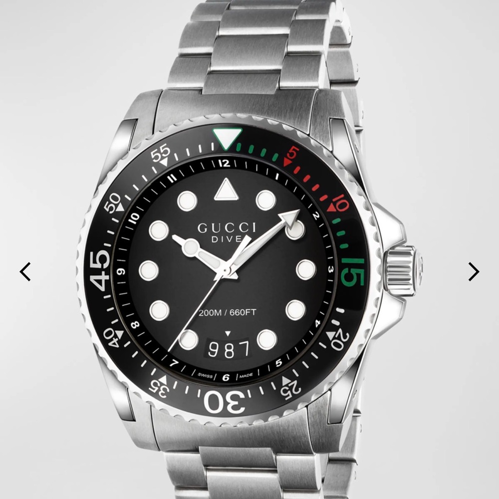 Gucci Dive Silver Watch 45mm